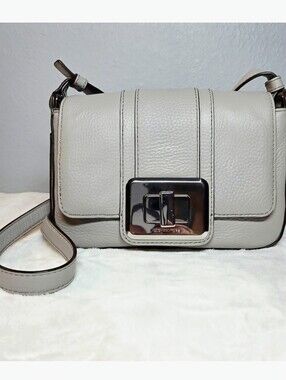 Michael Kors Fulton Flap Crossbody - Light Gray - Great Condition